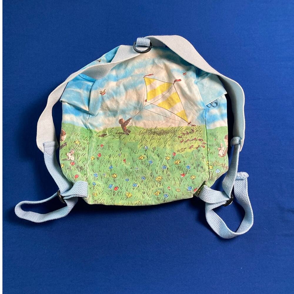 Vintage The Toy Works Curious George Denim Backpack - Picture 4 of 11